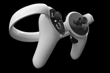 Virtual reality controllers for online and cloud gaming isolated on black