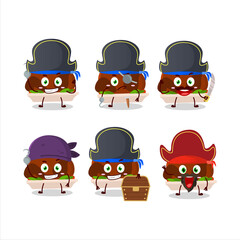Cartoon character of turkey meat with various pirates emoticons