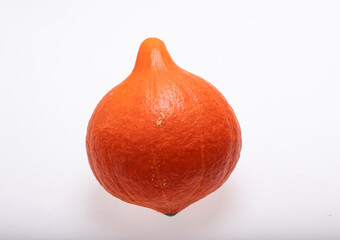 Yellow pumpkin vegetable isolated on white background