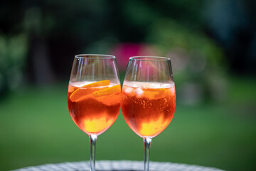 Aperol Spritz with orange is a perfect aperitif for a hot day