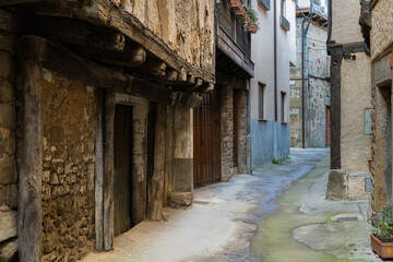 Fototapeta na wymiar Narrow alley in the town of San Martin del Castañar. Spain.