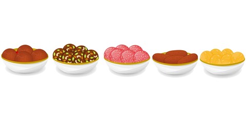 Indian Sweets or Mithai Like Gulab Jamun,Laddu