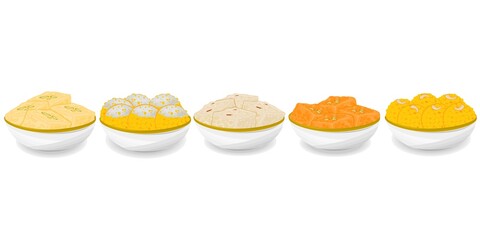 Indian Sweets or Mithai Like Laddu,Kalakand