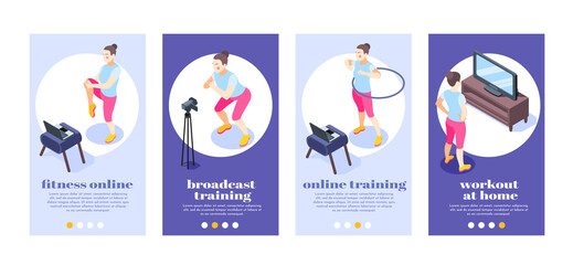  Fitness Online Isometric Posters  