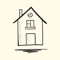  House. Hand drawn vector illustration.