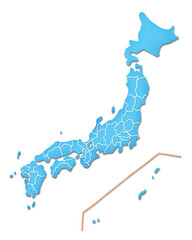 ペーパークラフト調の11の境界線入り地図