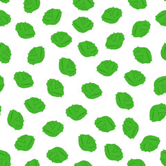 Cabbage seamless pattern. Vegetables on a white background. Seamless pattern. Vector illustration.