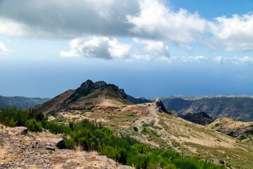 Fototapeta na wymiar View from the mountain on the island of Madeira, Portugal