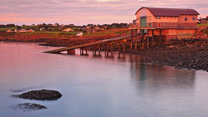 Sunlight on Moelfre lifeboat station