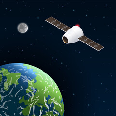 Modern Space Satellite Composition