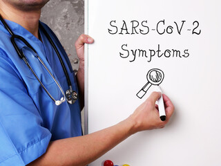 Medical concept about SARS-CoV-2 Symptoms with sign on the page.
