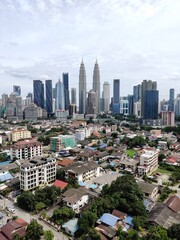 Kuala Lumpur, Malaysia - July 21, 2020: View of Kuala Lumpur skyline during sunny day. noise