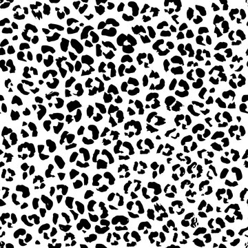 Abstract leopard skin seamless pattern design. Jaguar, leopard, Cheetah, Panther. Black and white seamless camouflage background.