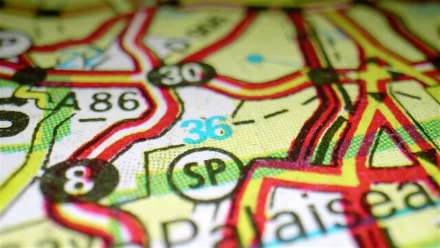 Road map of Europe. French Capital city Paris and nearby cities.