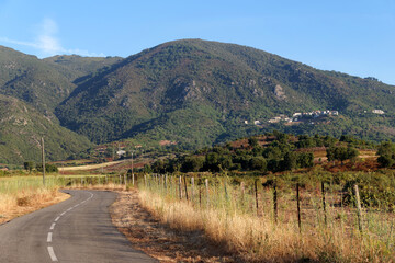 Linguizzeta village  in eastern plain of Corsica island