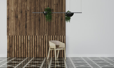 Creative interrior with double plant lamp