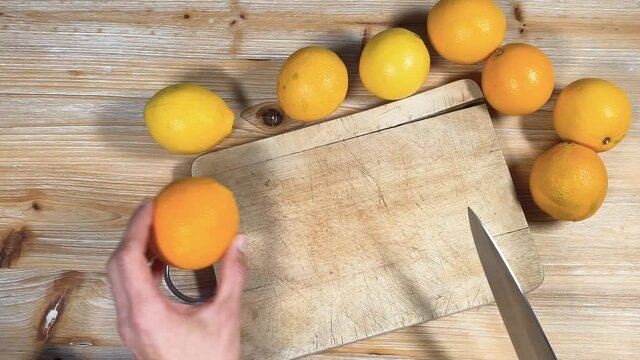 Orangen schneiden und gesund essen