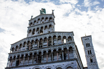 View of San Michele in Foro Church in Lucca Old Town, Italy