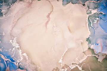 Fluid Art . Abstract colorful background, wallpaper. Mixing acrylic paints. Modern art. Marble texture. Alcohol ink colors  translucent
