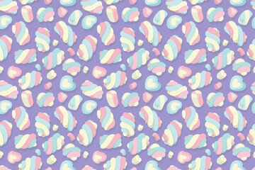 Marshmallow sweet illustration. Seamless pattern for kids design