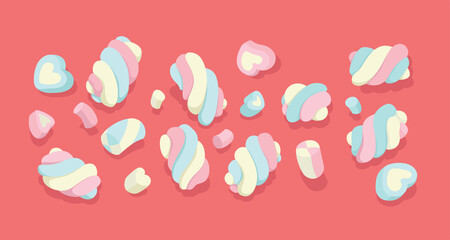 Marshmallow soft set illustration for kids design 