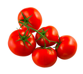 Red tomatoes fresh harvest on a white background, isolate