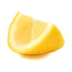 Fototapeta na wymiar Lemon slice closed up isolated on white