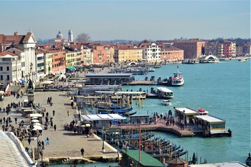 Panoramic view of city Venedig, Italy. City views of Venedig from top of St Mark's Campanile