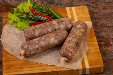 Pork sausages for grill