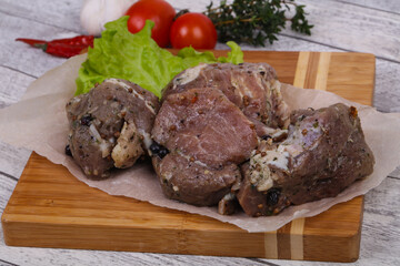 Marinated pork meat ready for coocking