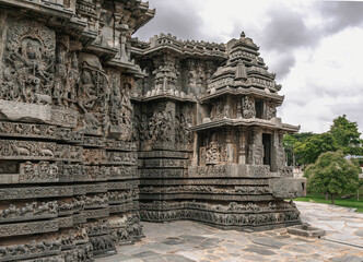 Naklejka premium Halebid, a city in Karnataka with a unique Hoysala-style temple dedicated to Shiva