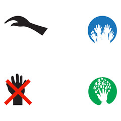 Set Hand Care Logo Template vector icon Business