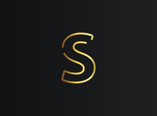 S number logo, modern and elegant golden design. Eps10  vector illustration