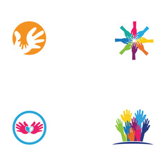 Set Hand Care Logo Template vector icon Business