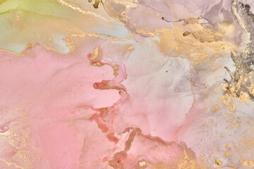 Fototapeta premium Fluid Art . Abstract colorful background, wallpaper. Mixing acrylic paints. Modern art. Marble texture. Alcohol ink colors translucent