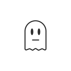 Cute Halloween Ghost Icon Illustration - style 2 (outline)