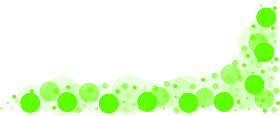 Vector background with green circles of different sizes, web page decoration. Template for a splash, texture drawing for a greeting card.