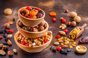 Snack of Nuts and Dried Fruit.