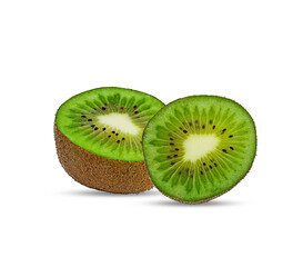 Fototapeta na wymiar kiwi fruit slices on a white,isolated