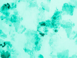 Abstract Water Color. Neo Mint Ink Drawing. 