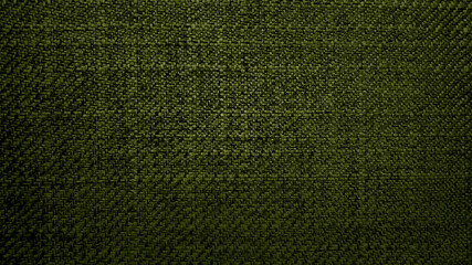 close up of olive green linen fabric texture background with dark gradient from bottom of image.