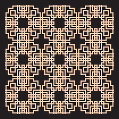Laser cutting interior panel. Art Deco vector design. Plywood lasercut square tiles. Square seamless patterns for printing, engraving, paper cut. Stencil lattice ornament. Decal. Fence.