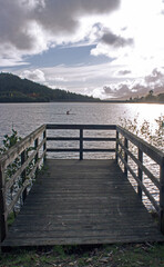 Fishing post on the lake.
