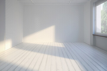 Empty renovated kitchen area - 3d visualization