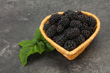 Sweet tasty ripe Blackberry heap