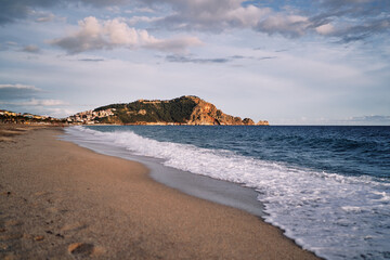 Beautiful landscape. Cleopatra Beach in spring, Turkey.