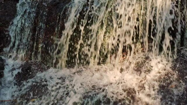The beautiful fresh Jana Waterfalls in Naggar, India -close up
