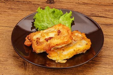 Roasted cod fish in bread