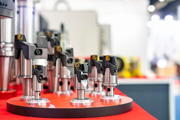 many size of holding shaft attach with insert carbide tip for cnc machining center or milling machine for manufacturing metal work process on table © Surasak