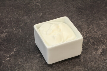 Sour cream in the bowl